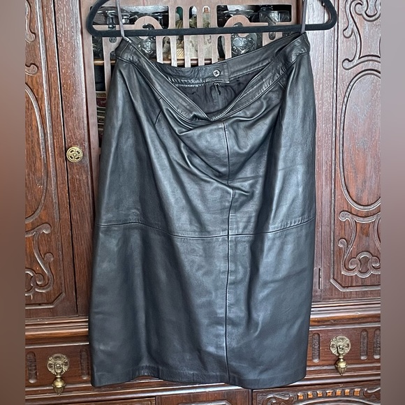 Vintage Leather Skirt - Picture 1 of 3